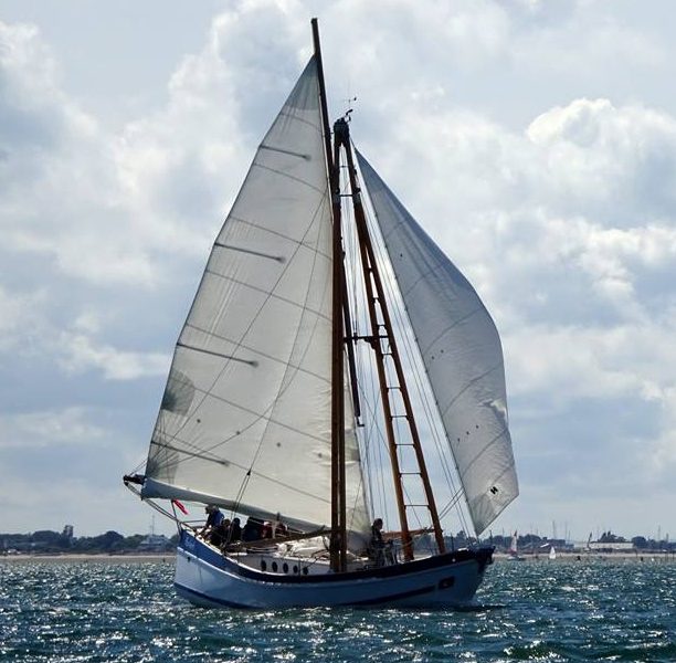 Boleh with a following wind off Chichester Harbour entrance