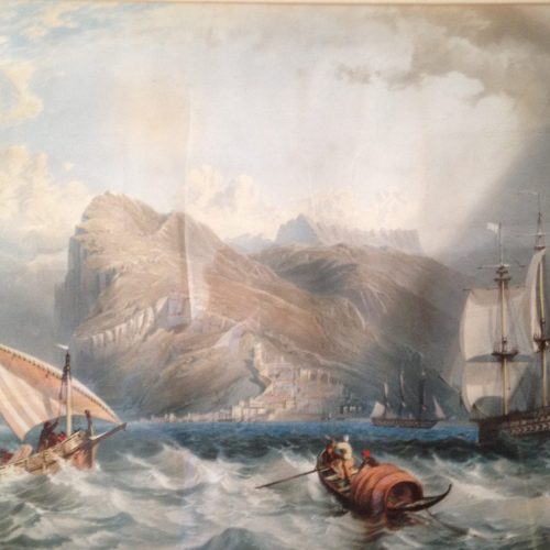 18th Century shipping battling a sharp squall