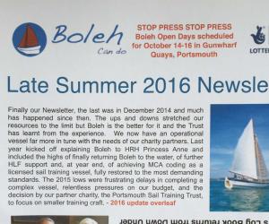 The Boleh Trust Late Summer 2016 Newsletter