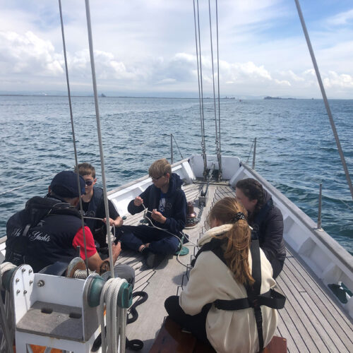 Picture shows last year’s cohort absorbing the Boleh experience off the Dorset coast.